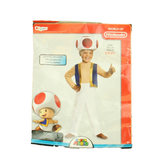 Nintendo Costumes Super Mario Boys White Red Toad Costume Size